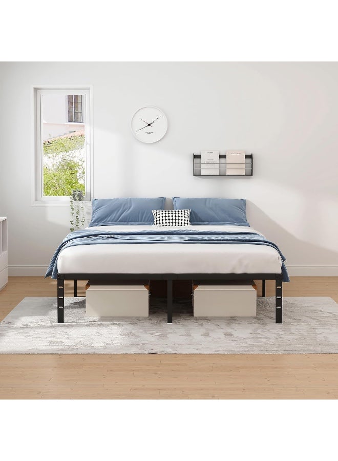 أنفانكي إطار سرير الملكة المعدنية أنفانك 200*150 سم. دعم سلات قوية ثقيلة سهلة التجميع مؤسسة فراش أسود لغرفة نوم سعودية - Image 3