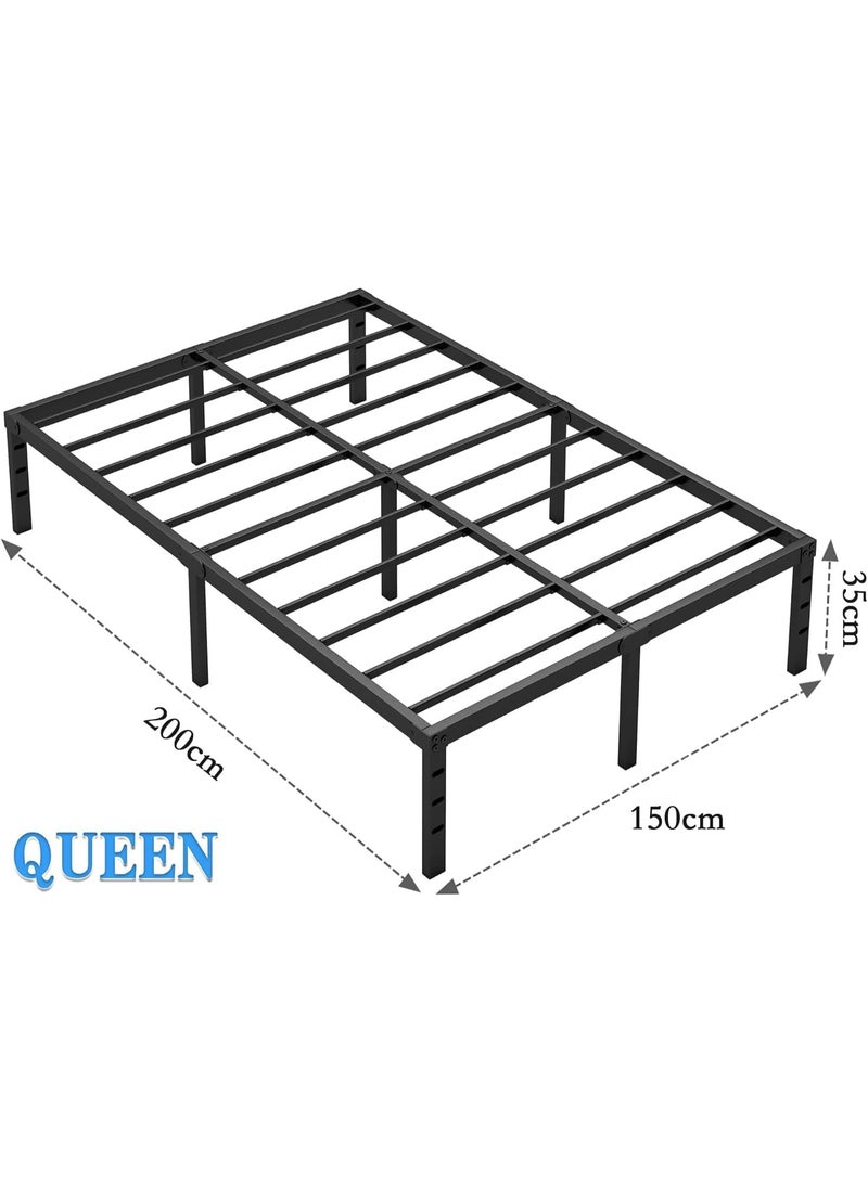 أنفانكي إطار سرير الملكة المعدنية أنفانك 200*150 سم. دعم سلات قوية ثقيلة سهلة التجميع مؤسسة فراش أسود لغرفة نوم سعودية - Image 2