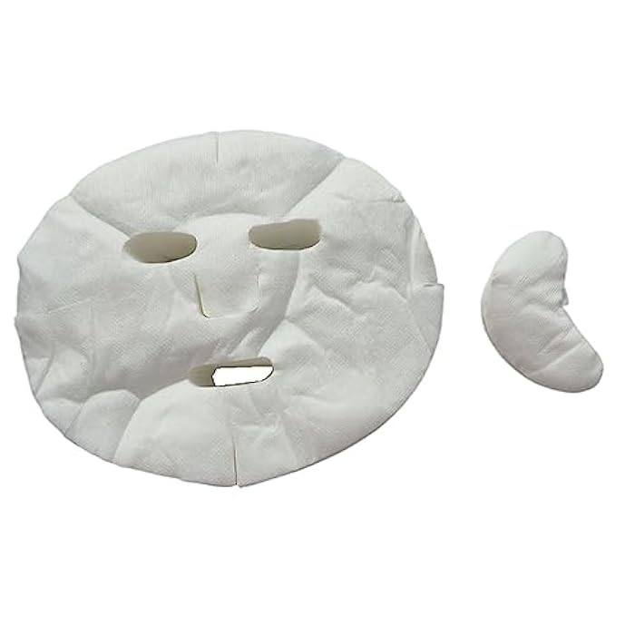 Jilukibo Pre-cut Cotton Facial Mask Paper Sheets with 100 Pcs Eye Mask Paper, Disposable White DIY Natural Spa Skin Care Fiber Paper for Women, Non Woven Beauty Face Masks for Home Spa Travel (100 Pack ) - Image 1