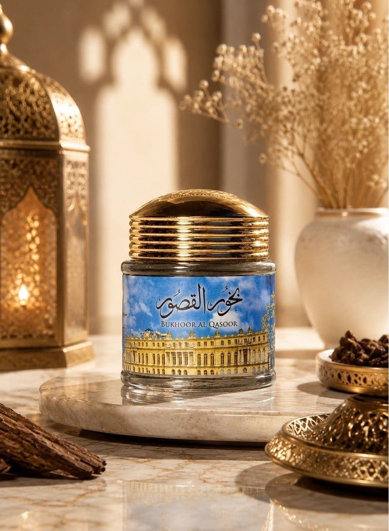 ALMAS Bakhour Al Qasoor | 40G of Authentic Arabic Wood Chip Bakhoor Incense -Aroma Lasts All Day Long - Perfect for Prayer, Namaaz, Ceremony, Meditation - Image 1