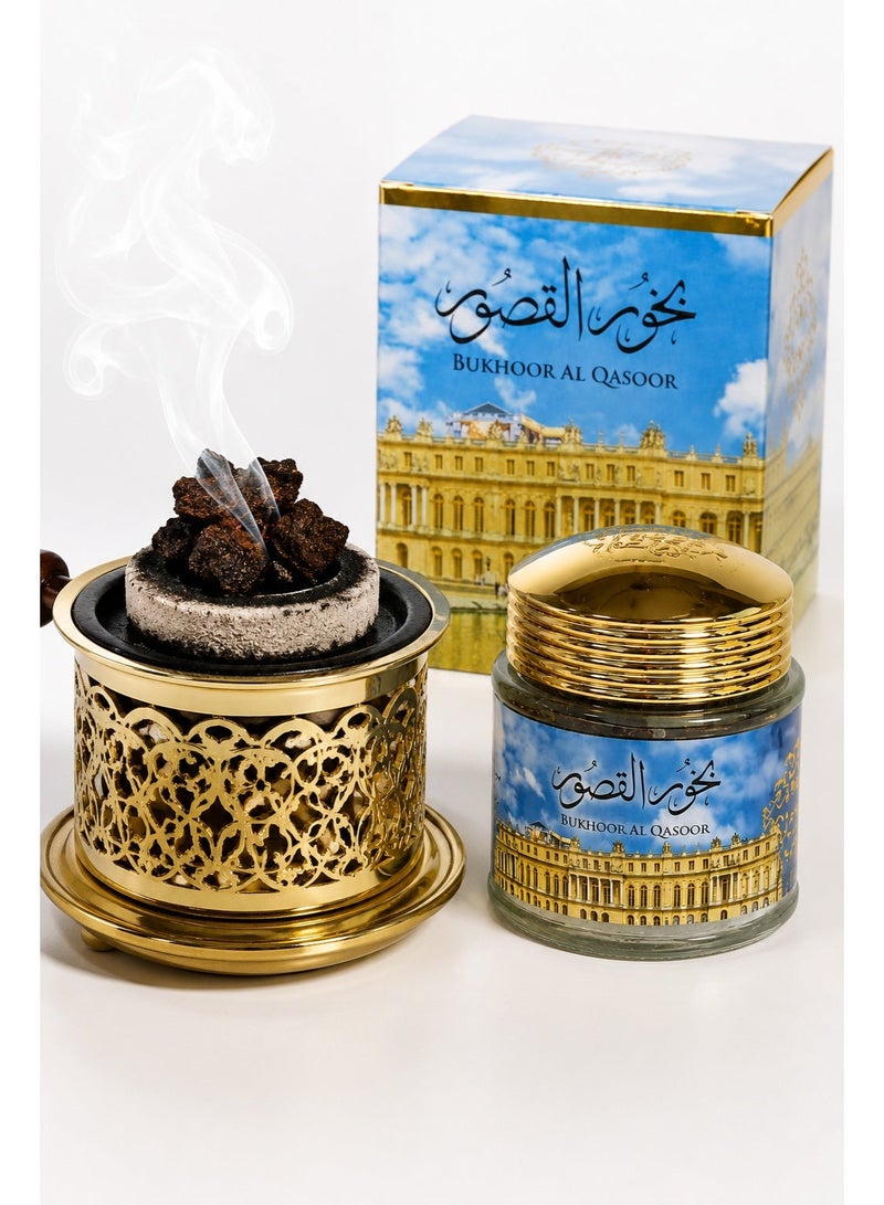 ALMAS Bakhour Al Qasoor | 40G of Authentic Arabic Wood Chip Bakhoor Incense -Aroma Lasts All Day Long - Perfect for Prayer, Namaaz, Ceremony, Meditation - Image 4