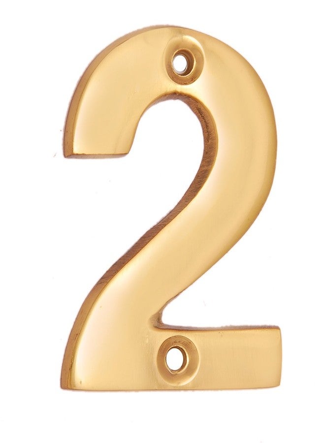 Adonai Hardware 2" Broad Brass Numeral "0-9" (2) - Polish Lacquered - Image 1