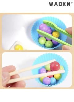 WAOKN Children's test tube bead matching game, educational color cognitive exercise, hand-eye coordination ability, Montessori early education  - Image 3