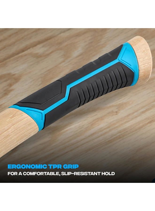 OX Tools Pro 20oz Milled Face Framing Hammer | Curved Hickory Handle with TPR Rubber Grip I Magnetic Nail Holder I Straight RIP Claw for Demolition & Nail Puller - Image 3