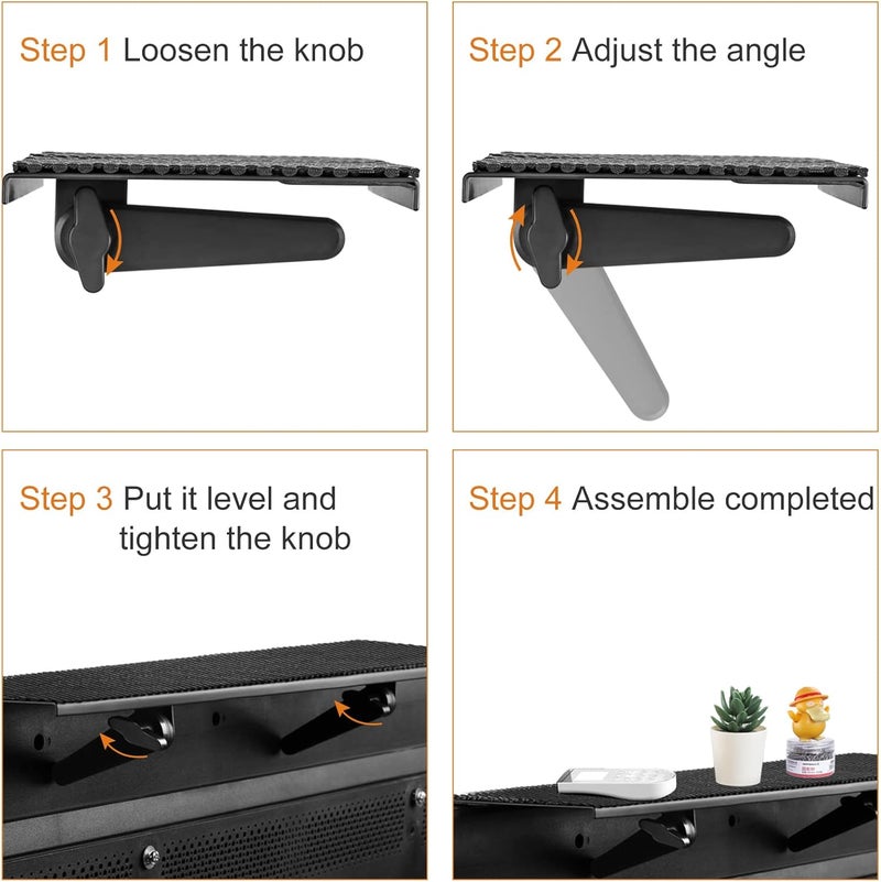 Bracwiser No Drill TV Top Shelf 16.7 inch Wide Monitor Top Mounting Bracket Platform Holds Speaker, AV Receiver, Media Box, Game Console and More, CS106XM - Image 5