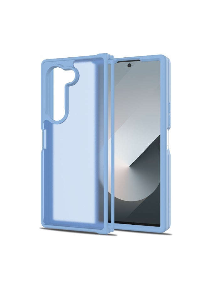 NIBEMINENT Four Corners Of Fall Prevention Protection Case With Magsafe For Samsung Galaxy Z Fold 7, Far Peak Blue