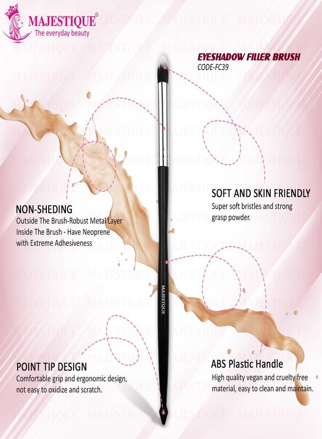 Majestique Premium Eyeshadow Filler Brush for Powder, Cream, Gel and Wax Creates Natural Looking Brows Effortlessly and Stays on All Day, Eye Blending Brush - Jet Black for Women and Girls -FC39 - Image 3