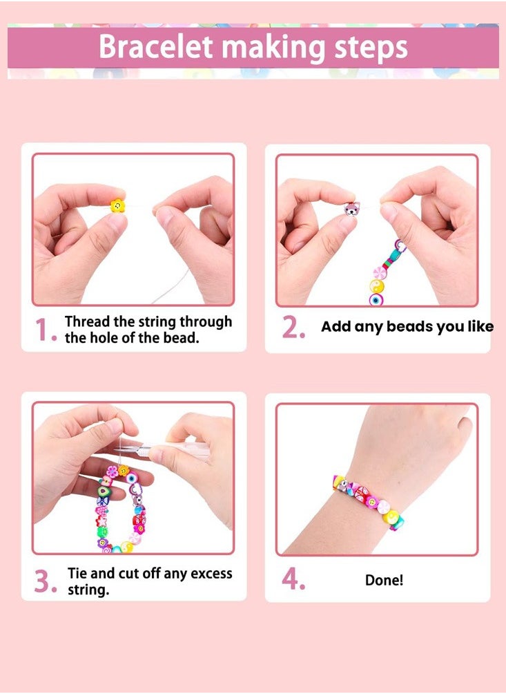 1000 Pcs Polymer Clay Beads Bracelet Making Kit – 24 Styles of Cute Fun Beads, Charms for DIY Jewelry, Bracelets, Necklaces, Earrings – Ideal Craft Set for Women and Girls with Storage Box - pzsku/Z60F5F40F0AD2DD1391C4Z/45/_/1730839027/16002b5e-3be8-42eb-bd37-16176d59e3ab