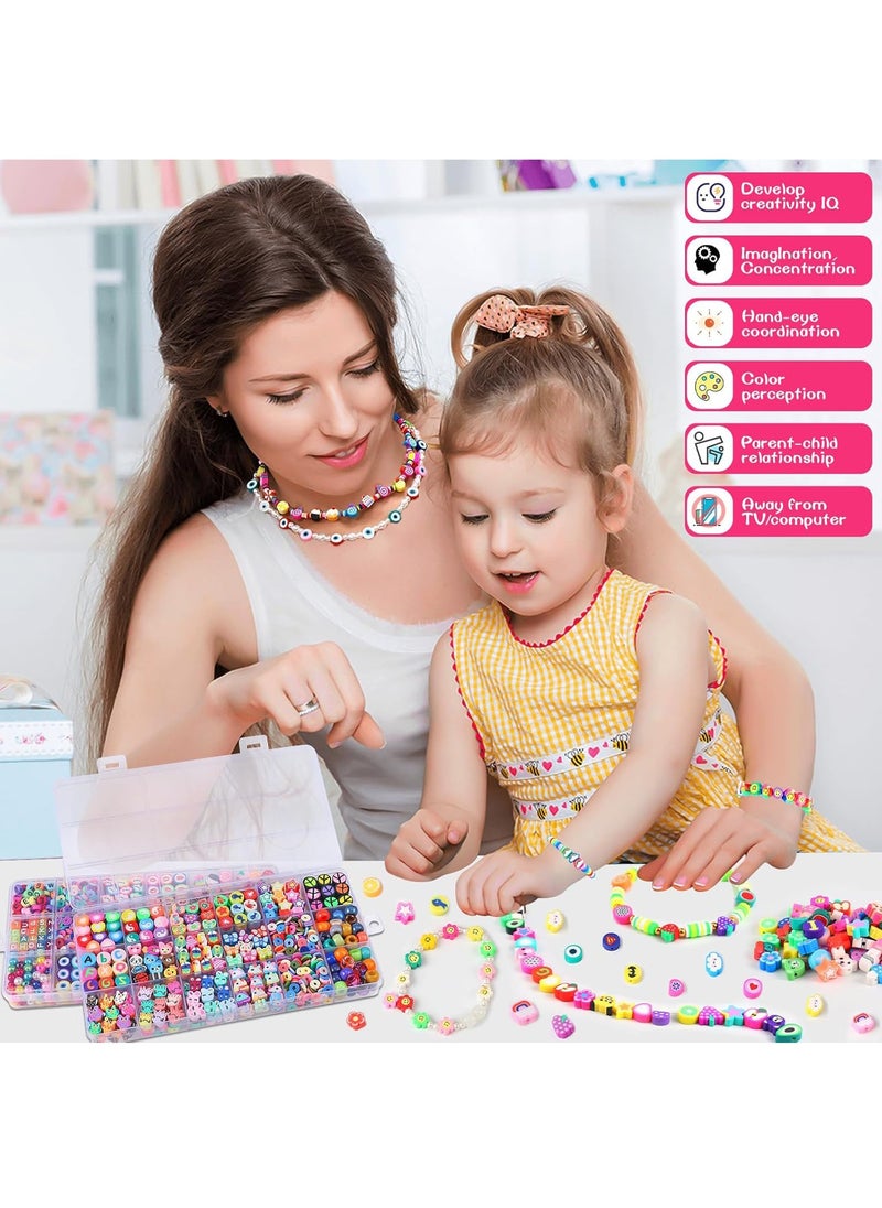 1000 Pcs Polymer Clay Beads Bracelet Making Kit – 24 Styles of Cute Fun Beads, Charms for DIY Jewelry, Bracelets, Necklaces, Earrings – Ideal Craft Set for Women and Girls with Storage Box - pzsku/Z60F5F40F0AD2DD1391C4Z/45/_/1730839037/81c11b47-c310-4e0a-808b-1e7396d59446