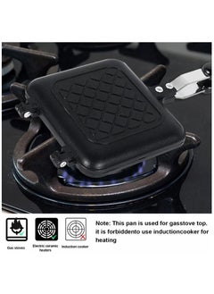 Generic 1pcs Grilled Sandwich Frying Pan Stovetop Toasted Panini Maker with Handle Flip Grill Pan Nonstick Double Sided Aluminum Flip Maker for Home Cooks Toasties, Kitchen, Breakfast, Camping, (Black)  - Image 5