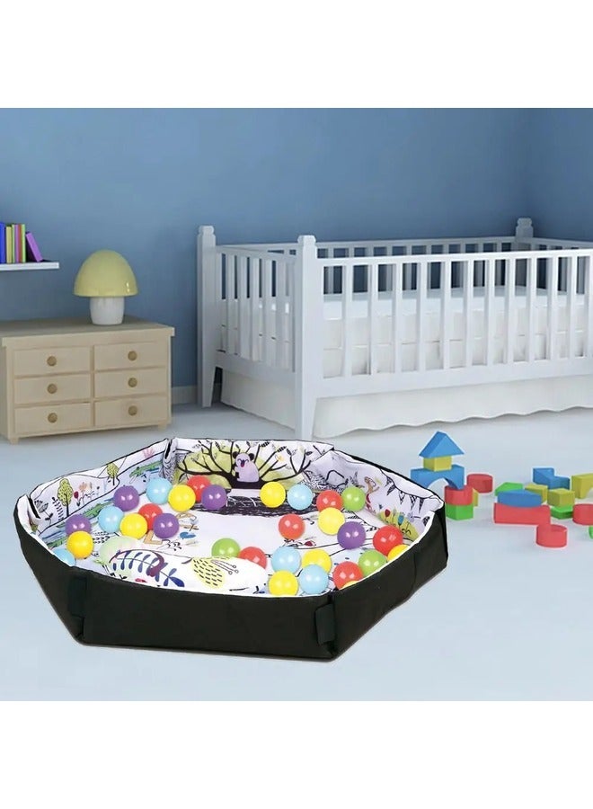 آي بيبي بساط لعب كبير لصالة ألعاب الأطفال للأطفال الصغار مع 30 كرة محيطية قابلة للطي وقابلة للتشوه بساط لعب للأطفال ناعم وصديق للبشرة - Image 5