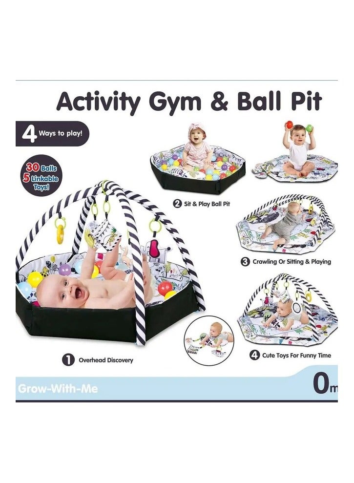 آي بيبي بساط لعب كبير لصالة ألعاب الأطفال للأطفال الصغار مع 30 كرة محيطية قابلة للطي وقابلة للتشوه بساط لعب للأطفال ناعم وصديق للبشرة - Image 4