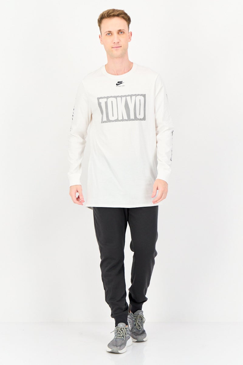 Nike Men Sportswear Fit Long Sleeve Outdoor T-Shirt, White - Image 4