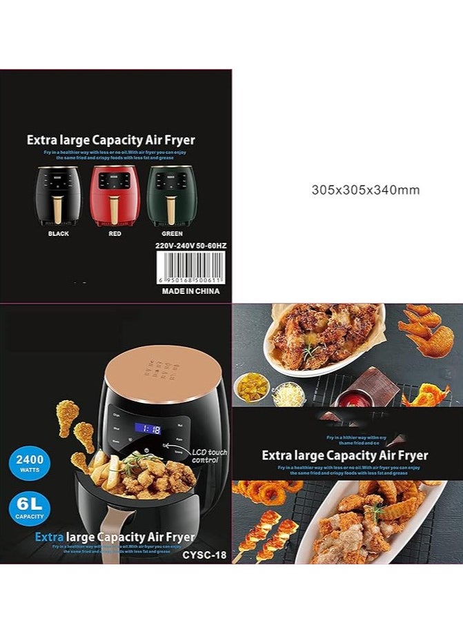 Generic - Multi-Function Digital Touch Air Fryer, 6L, 2400W (German) - Image 1