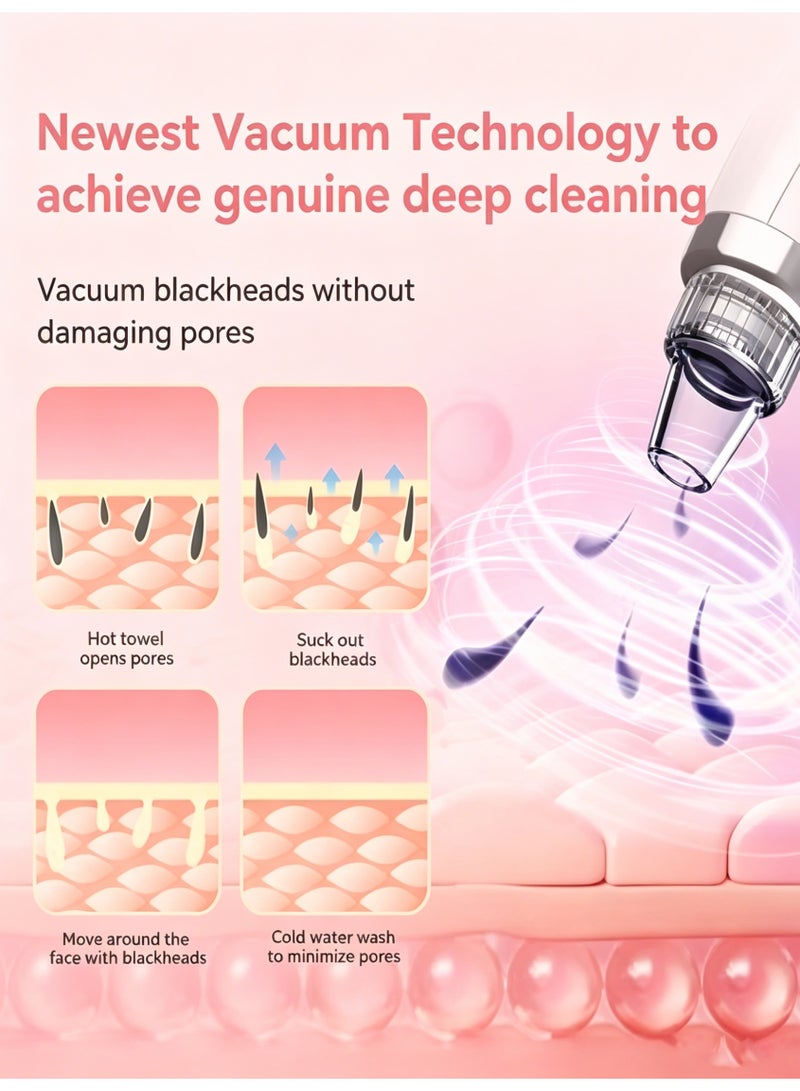 KIIUMI Blackhead Remover Pore Vacuum,Blackhead Vacuum,Facial Pore Cleaner with 5 Adjustable Suction Levels, 5 Probes, USB Rechargeable Pore Cleaner for Men&Women,Acne Extractor Remover Vacuum Cleaning Instrument - Image 5