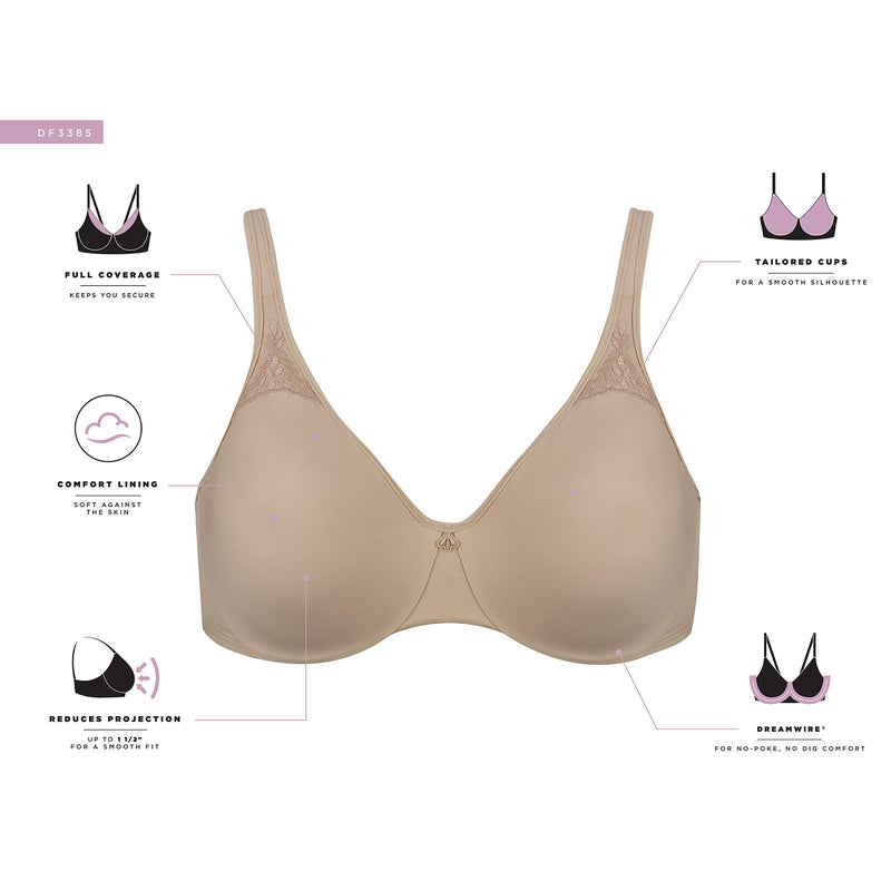 Bali womens Passion for Comfort Underwire Df3385 Minimizer Bra, Leaf Print, 36C US - Image 4