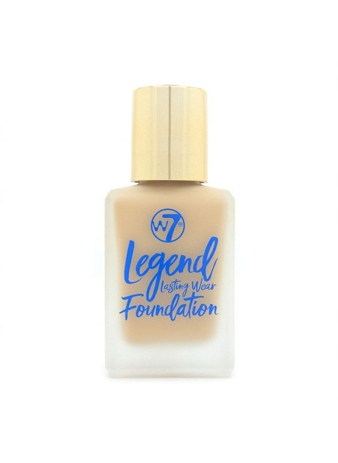 W7 Legend Foundation - Creamy Liquid Foundation for Poreless, Semi-Matte Medium Coverage - 28ml (Sand Beige)  - Image 1