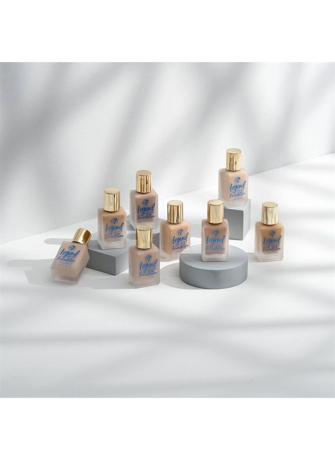 W7 Legend Foundation - Creamy Liquid Foundation for Poreless, Semi-Matte Medium Coverage - 28ml (Sand Beige)  - Image 4