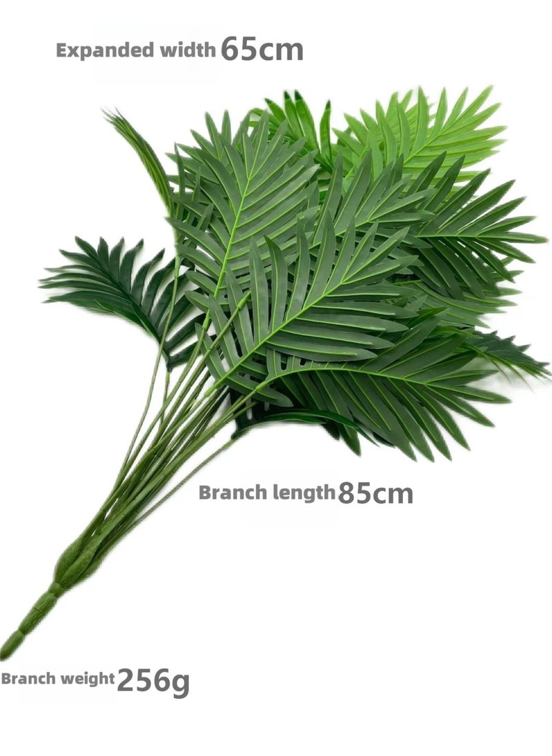 Generic 18 Artificial Green Palm Leaves for Home Decoration (One Branch Without Pot)  - Image 2