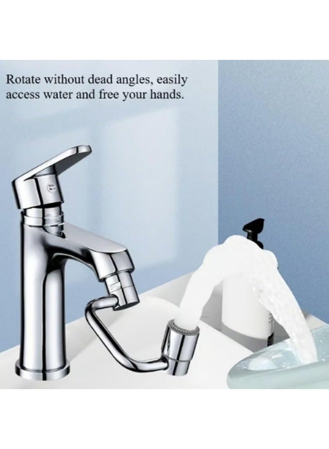 Arabest 1080° Rotating Faucet Extender, 1440° Rotatable Faucet Aerator Extension, Rotatable Faucet Aerator for Bathroom Sink, Kitchen Swivel Faucet Extender (Sliver-Plastic Straight arm, 2PCS) - Image 2