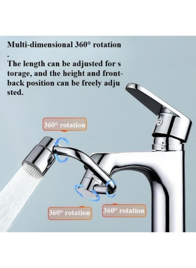 Arabest 1080° Rotating Faucet Extender, 1440° Rotatable Faucet Aerator Extension, Rotatable Faucet Aerator for Bathroom Sink, Kitchen Swivel Faucet Extender (Sliver-Plastic Straight arm, 2PCS) - Image 3