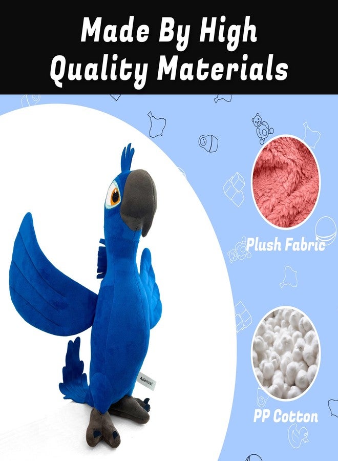 Adenzai Rio Blu Plush Toy – Soft Blue Macaw Stuffed Animal Parrot Plush, Cute Rio Movie Blu Bird Character Plushie Gift for Kids and Fans - Image 3