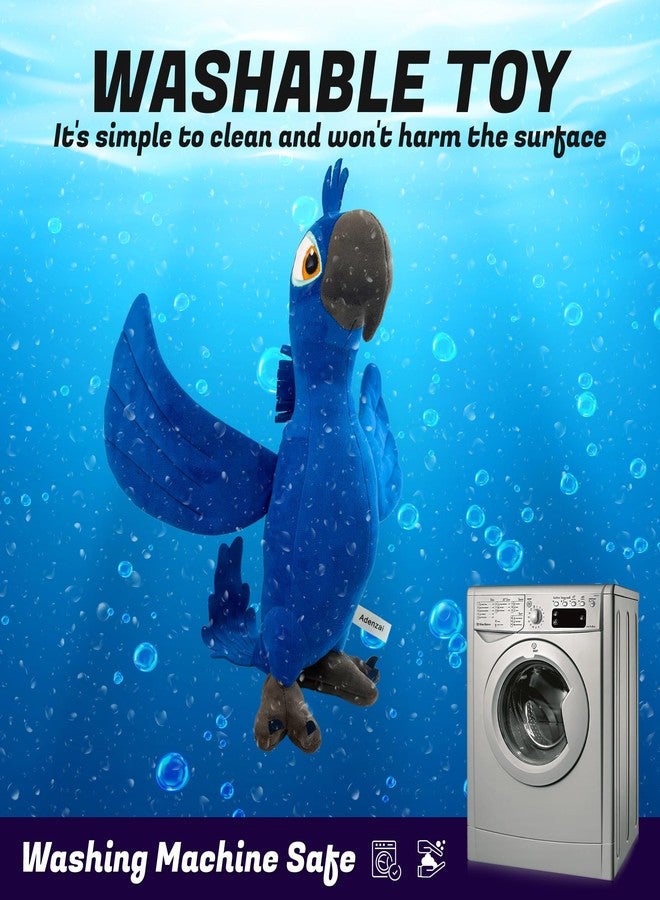 Adenzai Rio Blu Plush Toy – Soft Blue Macaw Stuffed Animal Parrot Plush, Cute Rio Movie Blu Bird Character Plushie Gift for Kids and Fans - Image 2