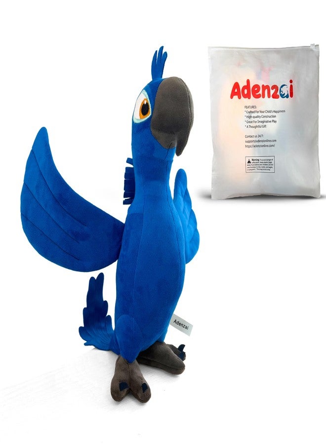 Adenzai Rio Blu Plush Toy – Soft Blue Macaw Stuffed Animal Parrot Plush, Cute Rio Movie Blu Bird Character Plushie Gift for Kids and Fans - Image 1