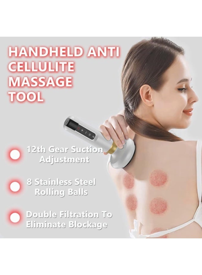 Arabest Handheld Cellulite Massager, Cupping Kit for Massage Therapy, Cupping Machine with 12 Suction Modes, Rechargeable and Cordless Massage Tool for Daily Use - Image 2