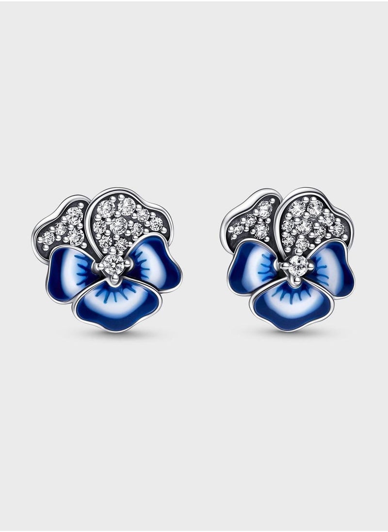 PANDORA Pansy Sterling Stud Earrings  - Image 1