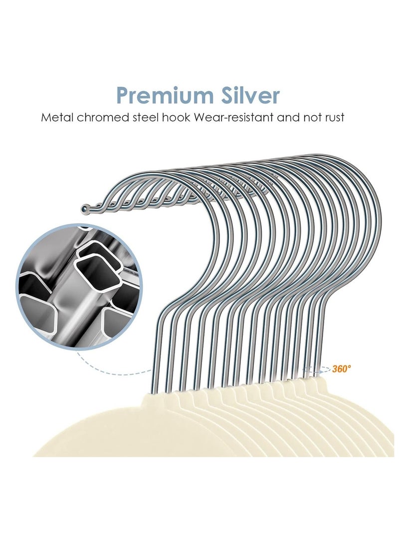 TYCOM Non Slip Velvet Pants Hangers 4 Pack Ultra Thin Space Saving 360 Degree Swivel Hook Pants Hangers Hold Up to 10 Lbs 4pcs Beige. - Image 4