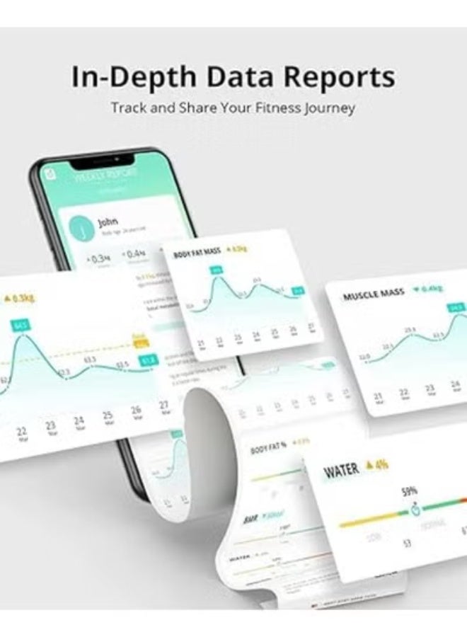 Smart Scale P2 Pro – Digital Bathroom Scale with Wi-Fi & Bluetooth – 16 Body Measurements Including Weight, Heart Rate, Body Fat, BMI & More – 3D Virtual Body Mode – Black - Image 2