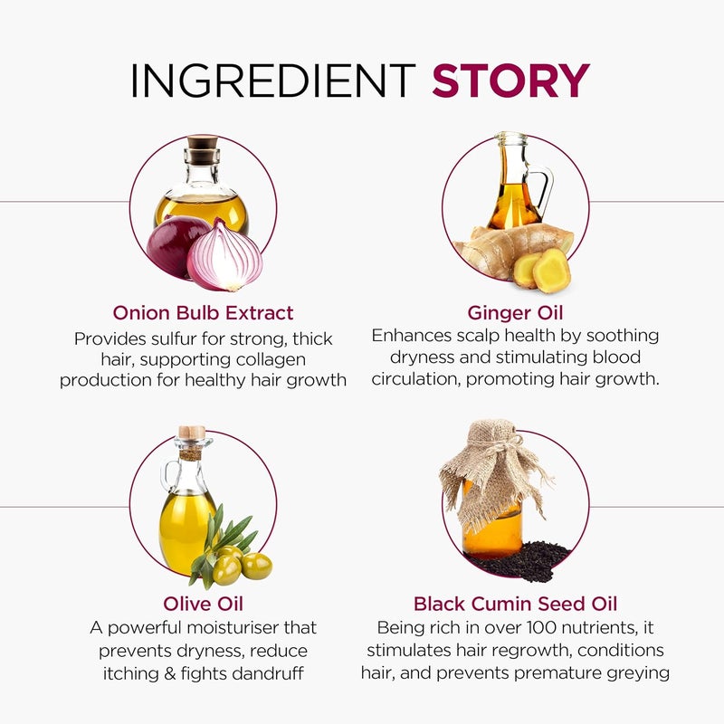 Oshea Herbals Natural Hair Growth Oil Strengthens Hair Prevent Hair Fall Promotes Hair Growth with Healthy Scalp Enriched with Onion Bulb Ginger Extract 110ml Pack of 2 - Image 4