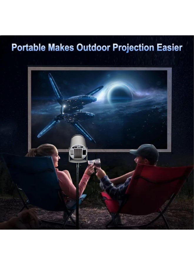 UV Enterprises Mini Portable Projector WiFi Bluetooth, 1080P HD Movie Projector, 10000 Lux LED Projector with Auto Keystone & 180° Rotation, Compatible with HDMI, USB, TV Stick, iPhone, Android & Laptop Smart Portable Projector - Image 4