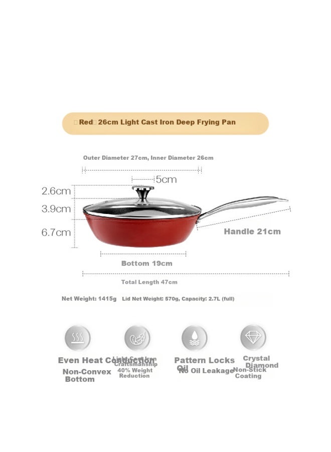 SHUEHO Treeko Light Cast Iron Non-stick Frying Pan For Induction Cooker Gas Stove Universal Household Stir-fry Steak Multi-functional Pan - Image 3