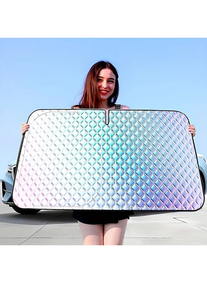 Portable Car Windshield Sunshade Foldable UV Protection Heat Insulation Roll Up Design - Image 1