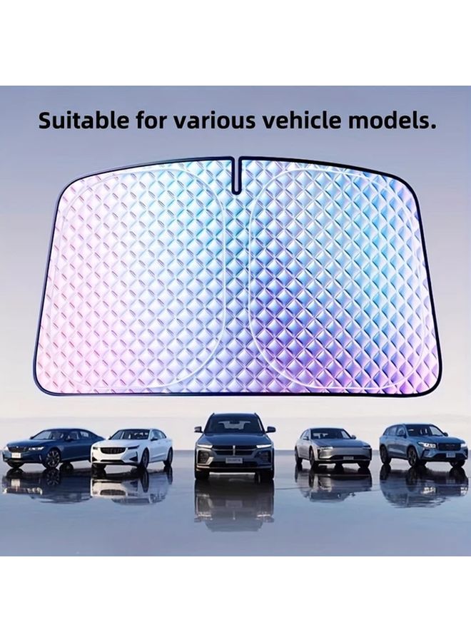 Portable Car Windshield Sunshade Foldable UV Protection Heat Insulation Roll Up Design - Image 3
