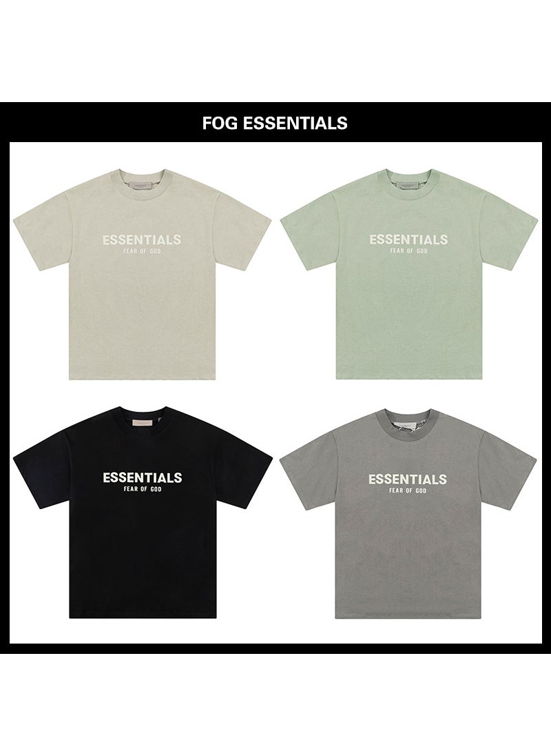 Generic - High-Version FOG ESSENTIALS Velvet Letter Tee Black - Image 1