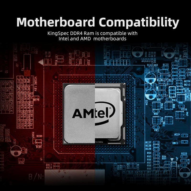 KingSpec ذاكرة الوصول العشوائي DDR4 بسعة 16 جيجابايت (2x8 جيجابايت) من كينغ سبيك بتردد 3200 ميجاهرتز لأجهزة الكمبيوتر المكتبية - توصيل وتشغيل، للاستخدام المنزلي والمكتبي، النسخة القياسية، DIMM 288 دبوس CL18 1.35 فولت متوافقة مع معظم أجهزة الكمبيوتر من إنتل/AMD - Image 5