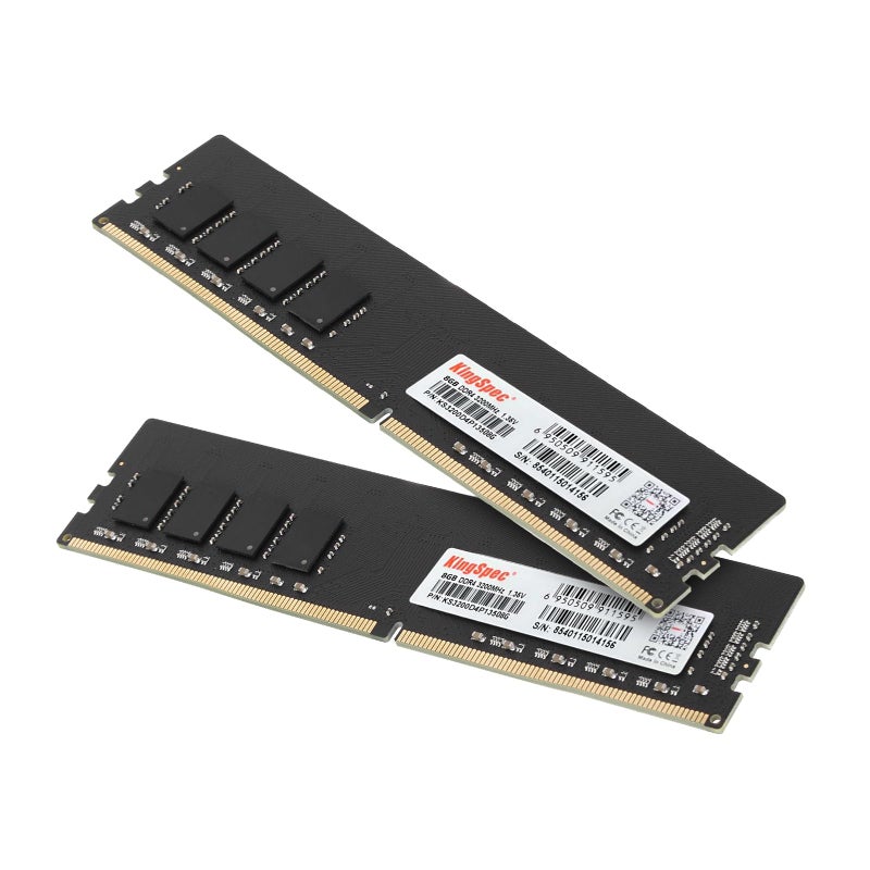KingSpec ذاكرة الوصول العشوائي DDR4 بسعة 16 جيجابايت (2x8 جيجابايت) من كينغ سبيك بتردد 3200 ميجاهرتز لأجهزة الكمبيوتر المكتبية - توصيل وتشغيل، للاستخدام المنزلي والمكتبي، النسخة القياسية، DIMM 288 دبوس CL18 1.35 فولت متوافقة مع معظم أجهزة الكمبيوتر من إنتل/AMD - Image 1