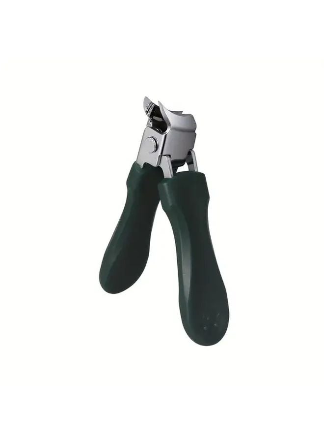 Dark Green Heavy Duty Stainless Steel Nail Clipper Ergonomic Handle Precise Cutting For Thick Nails - Image 1