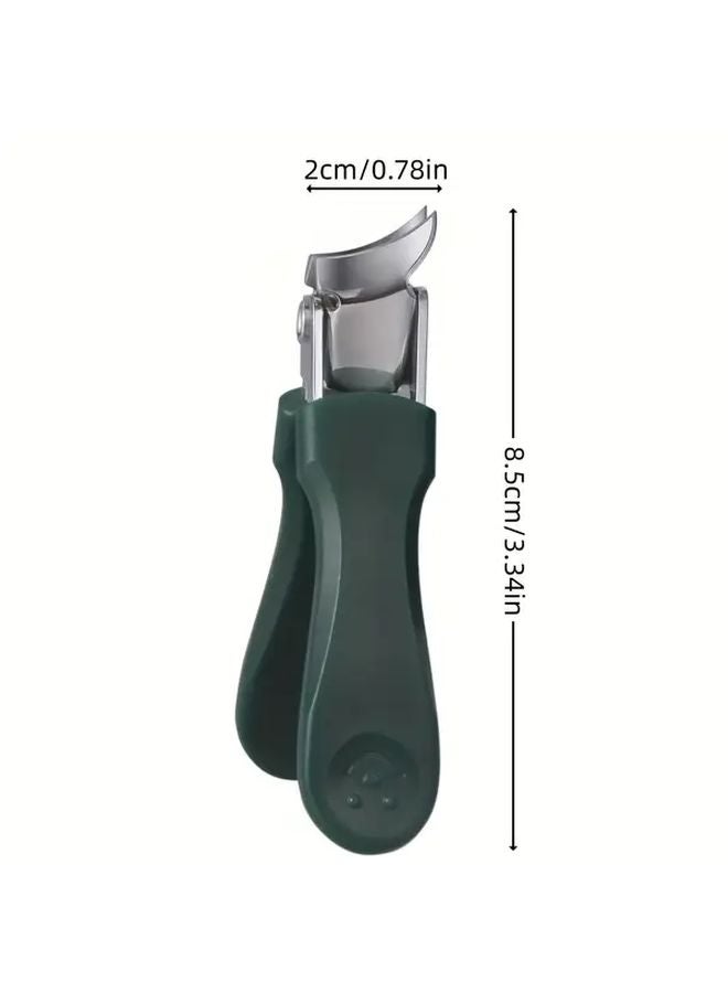 Dark Green Heavy Duty Stainless Steel Nail Clipper Ergonomic Handle Precise Cutting For Thick Nails - Image 5