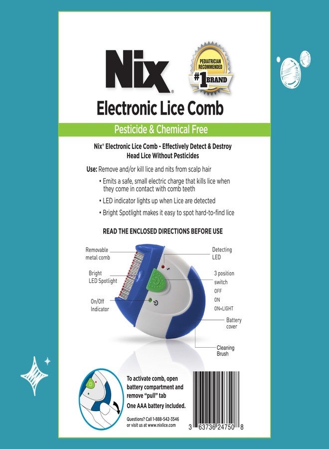 Nix Electronic Lice Comb, Effective Lice Treatment without Pesticides or Chemicals, 1 Count - Image 5