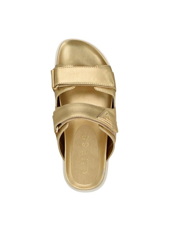 GUESS Women's GWFabula Flat Sandal Gold 7, 37.5 EU - Image 2
