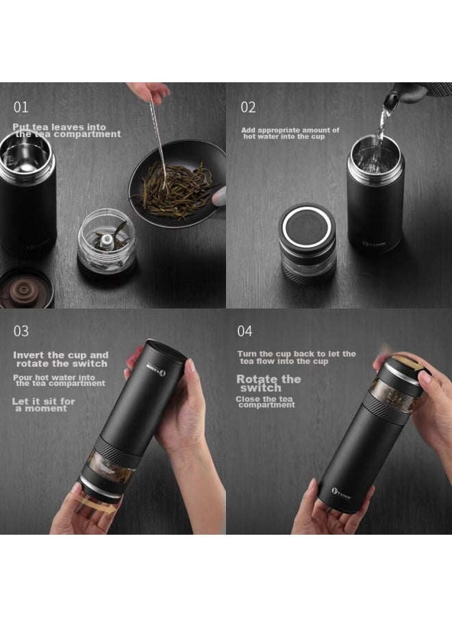Vanow Insulated Mug With Tea Infuser, Portable Filter Travel Cup For Men, High-end Customized Water Bottle, Father's Day Gift - Image 3