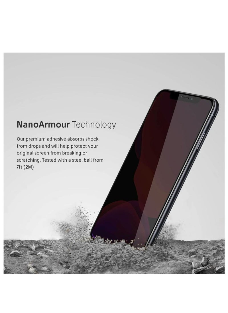 vesus iPhone 11 Pro Max Privacy Screen Protector, Premium Tempered Glass Screen Protector, Anti-Scratch, Bubble Free, Face-ID, 9H Hardness, Scratch Resistant Privacy Glass - Image 2