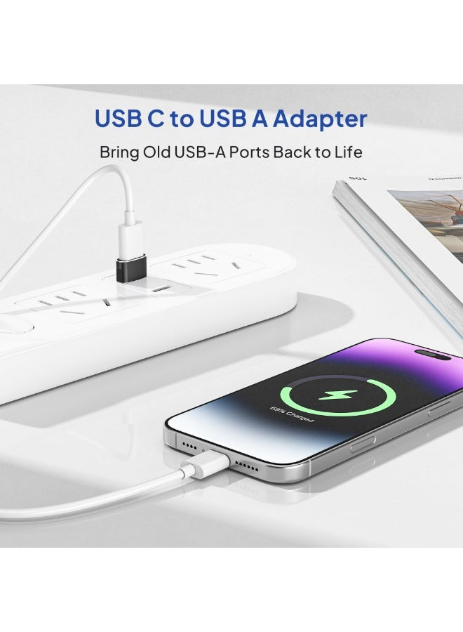 USB to USB C Adapter 4 Pack,USBC Female to A Male Car Charger,Type C Converter Adaptor for MacBook Pro 2018/2017 Note20 Laptops Chargers Multicolour iPhone 16 16e Pro Max,15 14 13 12 11 Plus,Apple W - Image 2