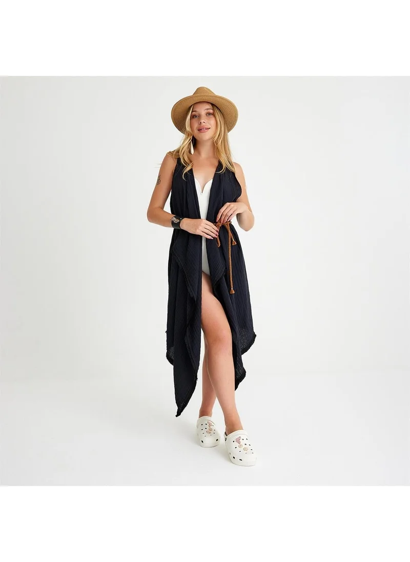 ميسبيغا Cotton Woven Belted Tassel Beach Dress