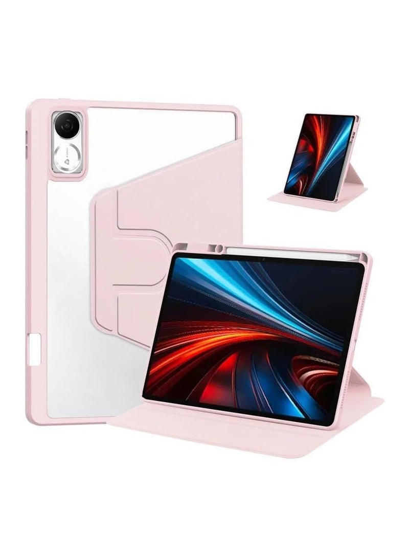 VKL Case Compatible with Honor Pad V9/ GT 11.5 Inch 2025 Tablet, Rotating Bracket Flip Cover Intelligent Protective Cover with Pen Slot and Auto Sleep/Wake-up (Pink)