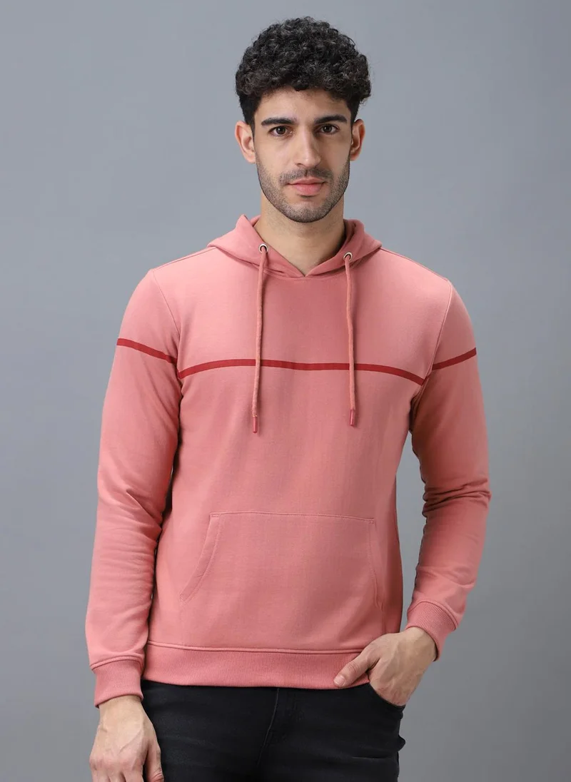 Urbano Fashion  Urbano Fashion Men's Pink Cotton Solid Hooded Neck Sweatshirt for Men | Best Price UAE